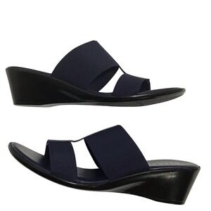 Italian Shoe Makers Navy Blue Sadey‎ 2" Wedge Heel Slip On Size 9 Platform Women